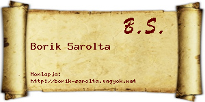 Borik Sarolta névjegykártya